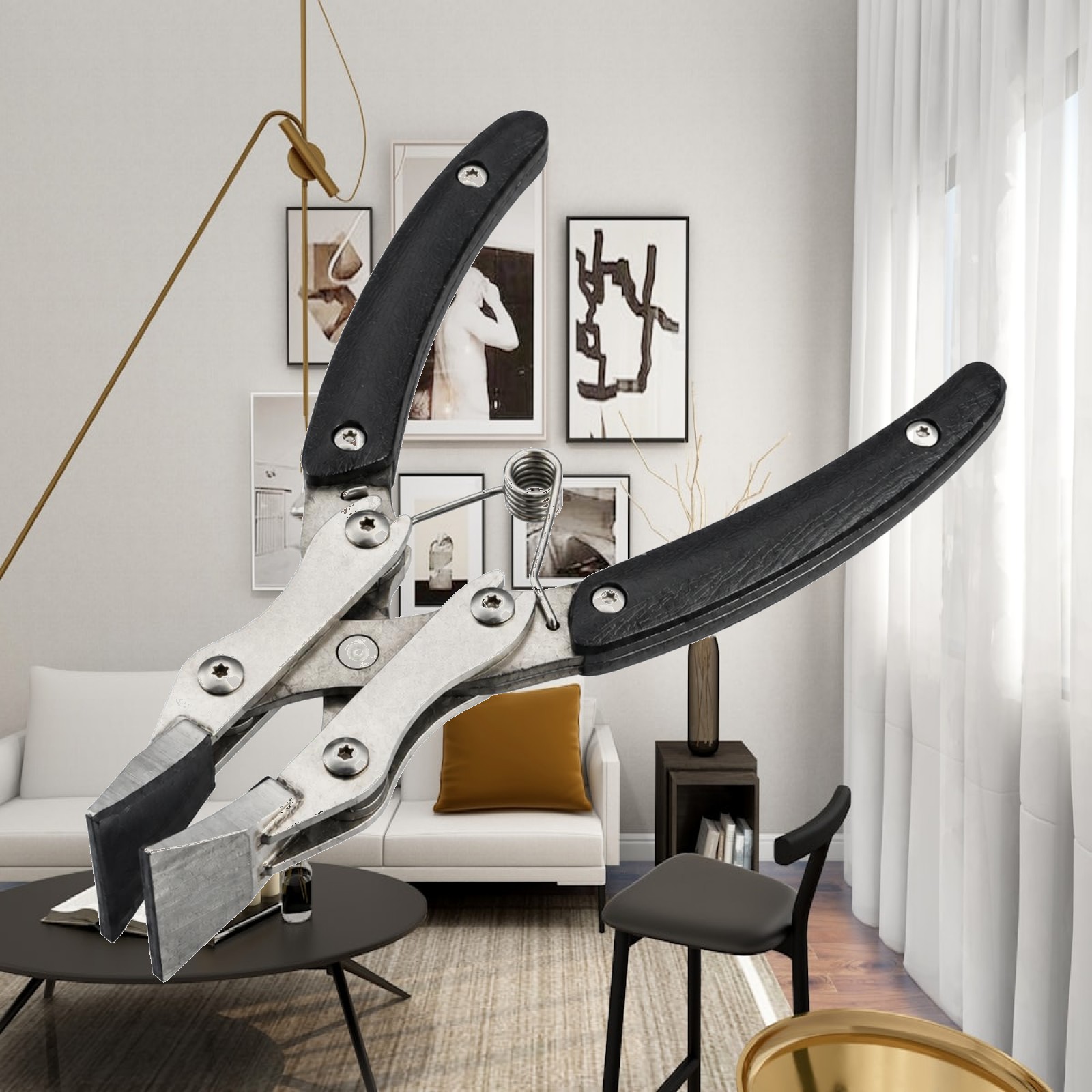 Leatherwork Hand Press - Professionele lederen randtang van roestvrij staal,