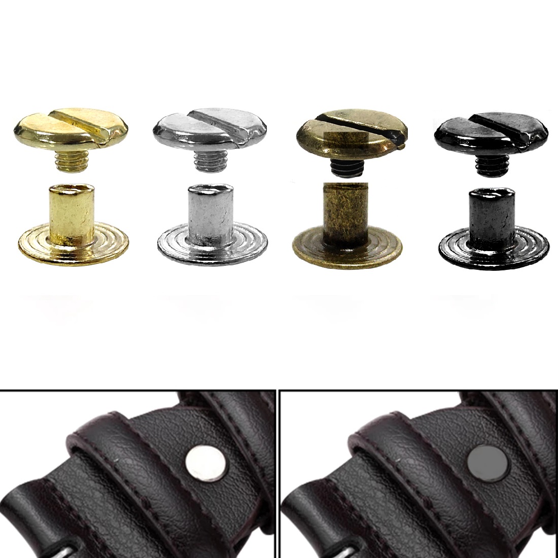 Rivet Setter Tool - 10 Stuks Leather Craft Chicago Schroeven