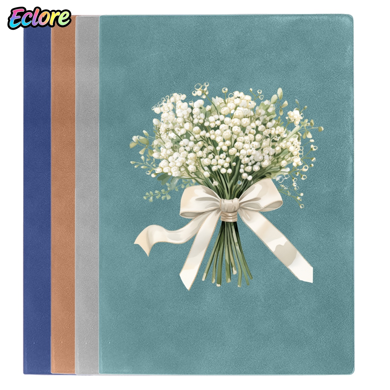 Leather Work Diary Covers - Vintage lederen dagboek met bloemenwaterverfomslag, gevoerd
