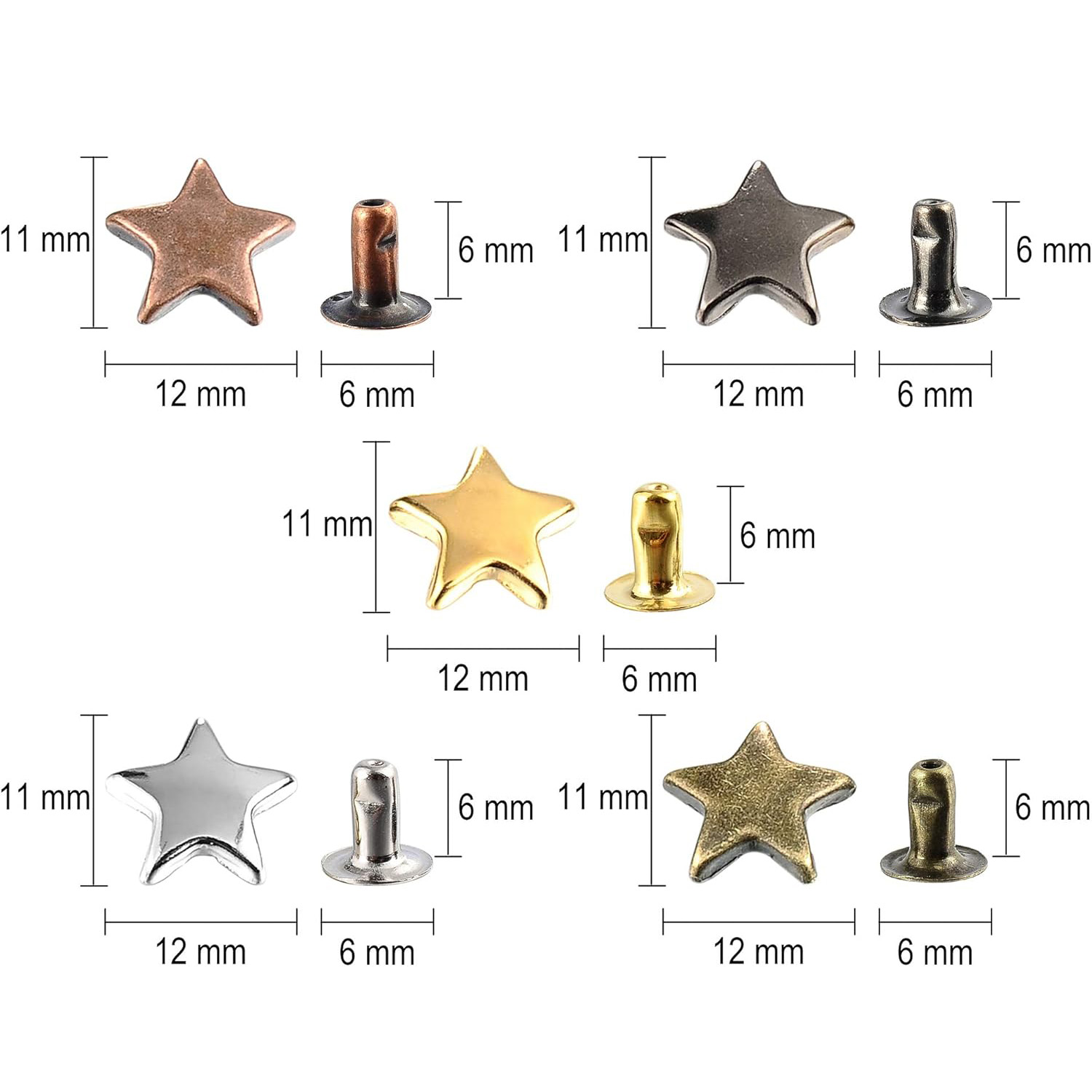 50/100 Sets Gunmetal stervormi - Rivet Setter Tool recensie en prijs