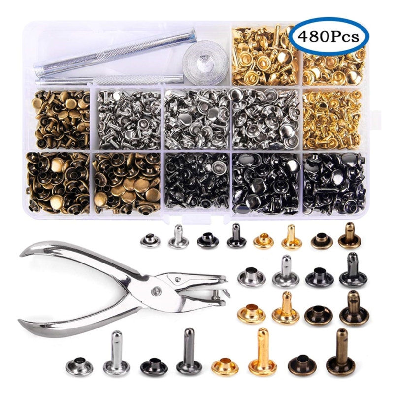 180Sets Lederen Klinknagels 6M - Rivet Setter Tool recensie en prijs