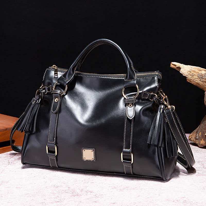 Retro zacht leer dames draagta - Leatherwork Designs recensie en prijs