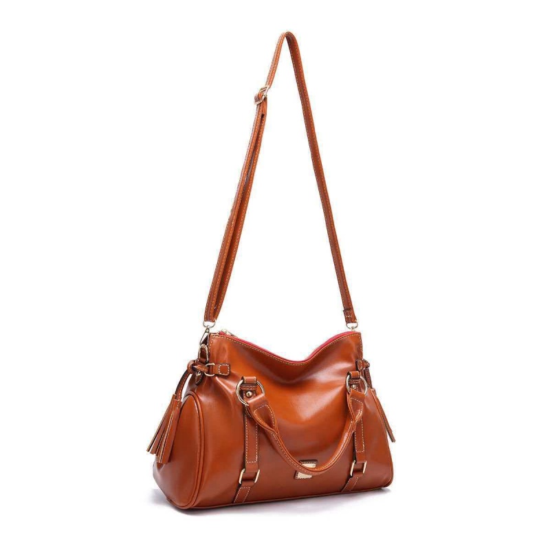 Retro zacht leer dames draagta - Leatherwork Designs recensie en prijs